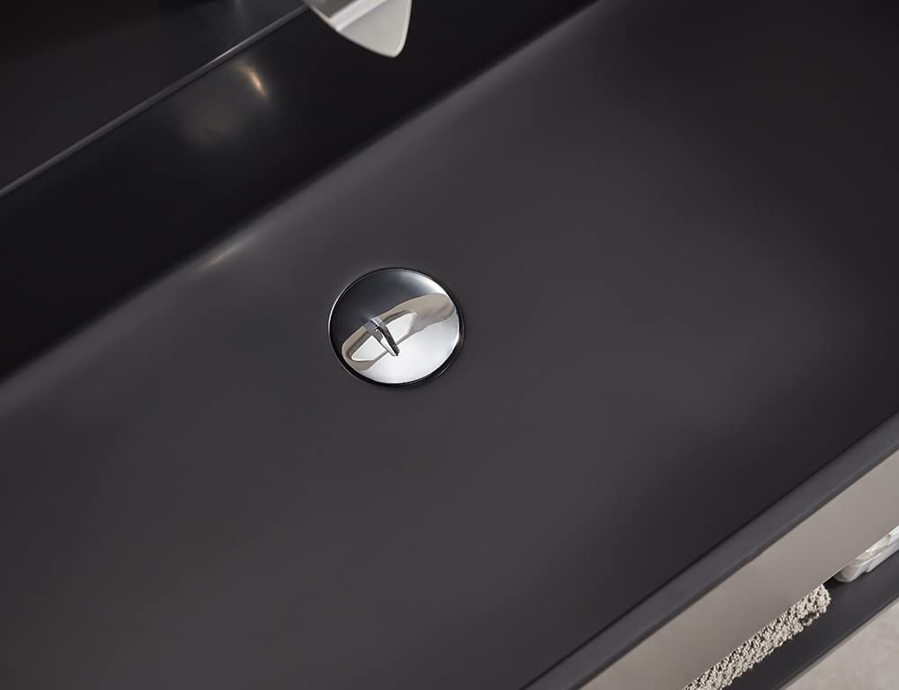 Serene Valley Bathroom Floating Vanity, 32" Wall - Mount Sink with Built - in Towel Space, Solid Surface Material in Matte Black, SVWS607 - 32BK - Serene Valley