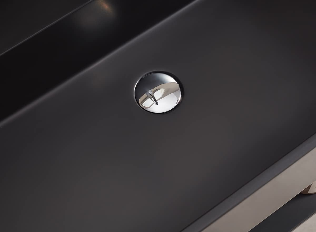 Serene Valley Bathroom Floating Vanity, 32" Wall - Mount Sink with Large Storage Space and Pop - up Strainer, Solid Surface Material in Matte Black, SVWS609 - 32BK - Serene Valley