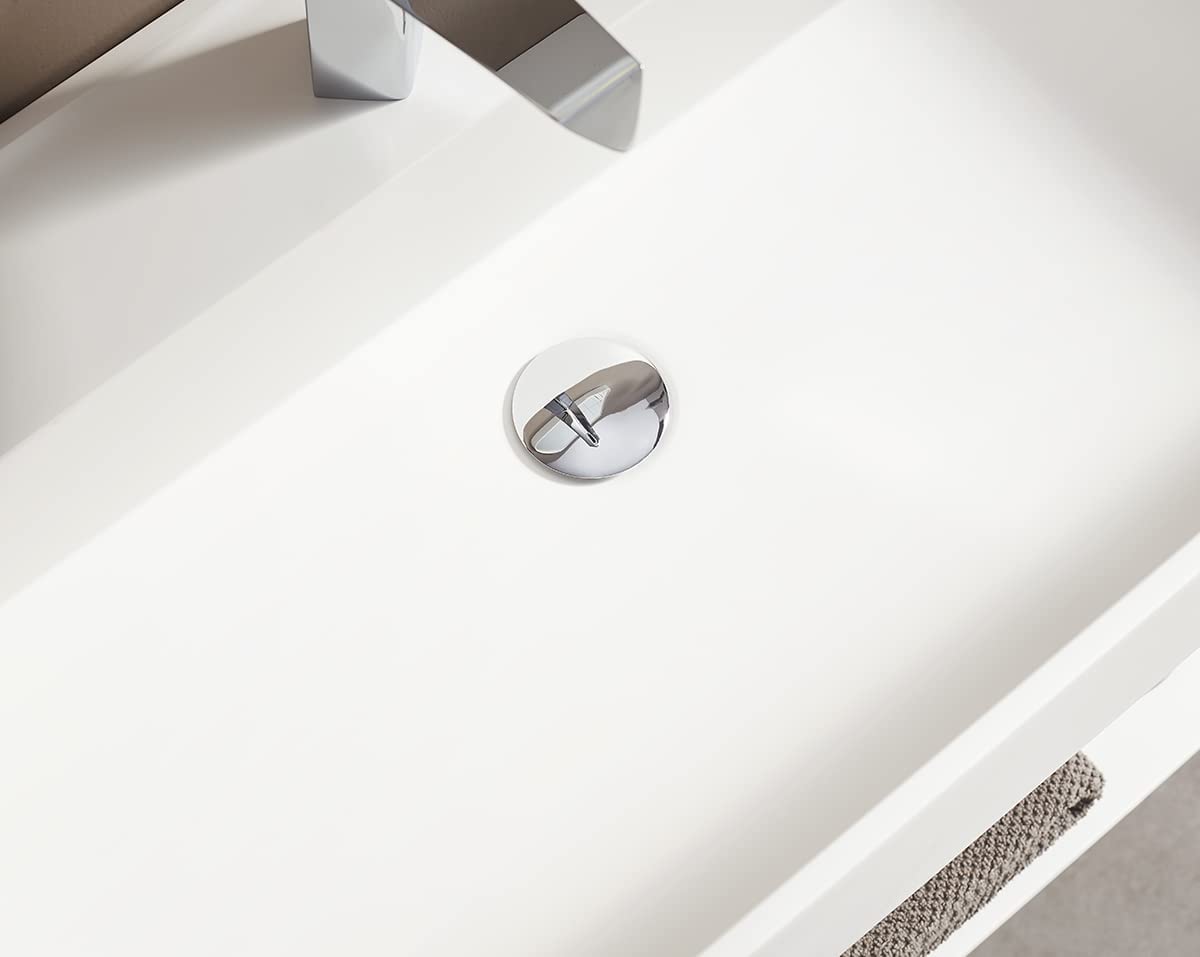 Serene Valley Bathroom Floating Vanity, 32" Wall - Mount Sink with Large Storage Space and Pop - up Strainer, Solid Surface Material in Matte White, SVWS609 - 32WH - Serene Valley