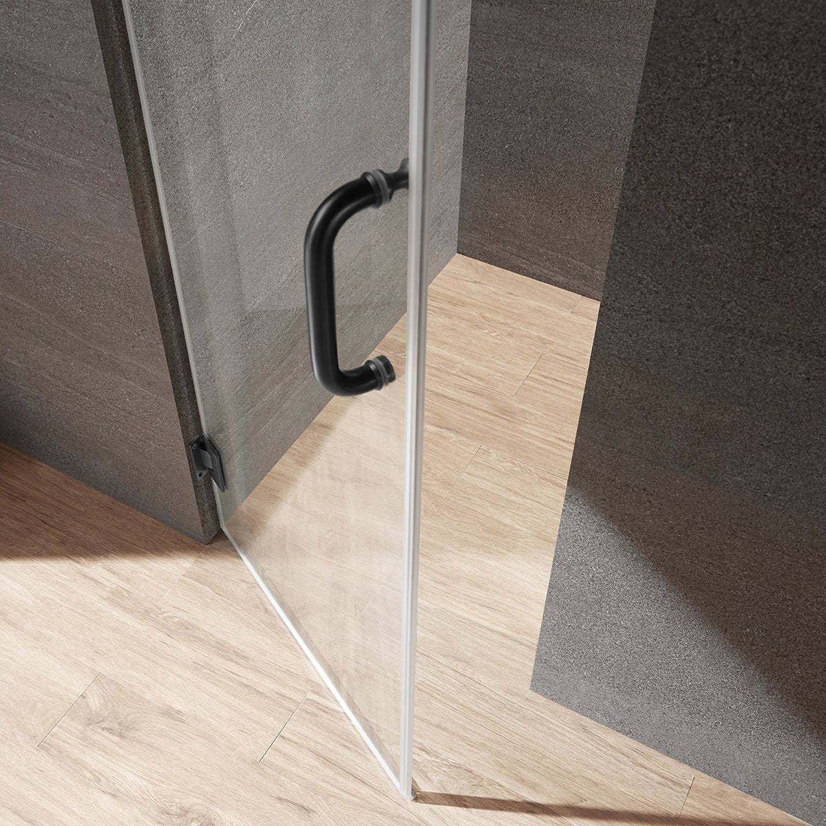 Serene Valley Frameless Hinged Shower Door SVSD5004 - 3072MB, 3/8" Tempered Glass with Easy - Clean Coating, 304 Stainless Steel Hardware in Matte Black 30"W x 72"H - Serene Valley