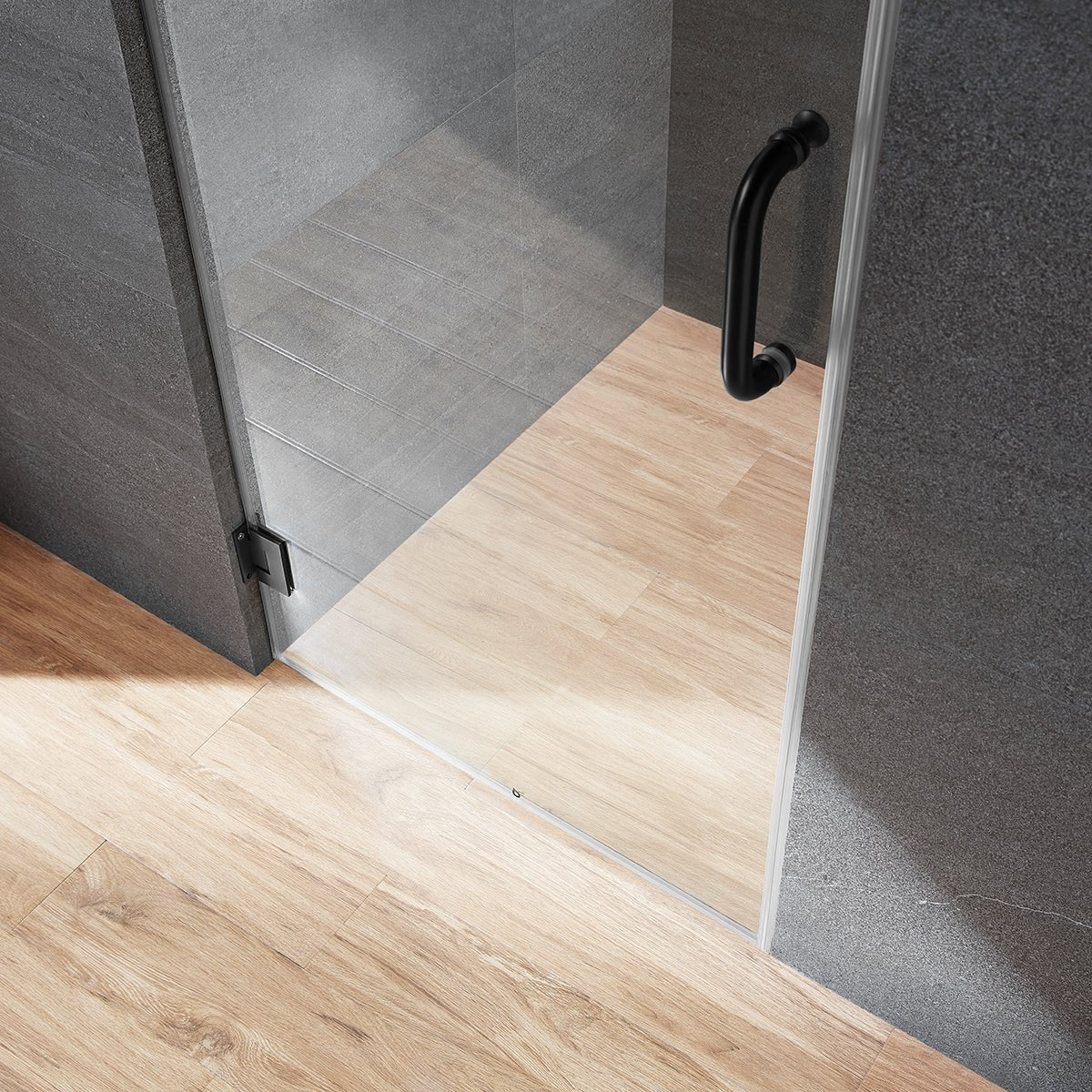 Serene Valley Frameless Hinged Shower Door SVSD5004 - 3072MB, 3/8" Tempered Glass with Easy - Clean Coating, 304 Stainless Steel Hardware in Matte Black 30"W x 72"H - Serene Valley