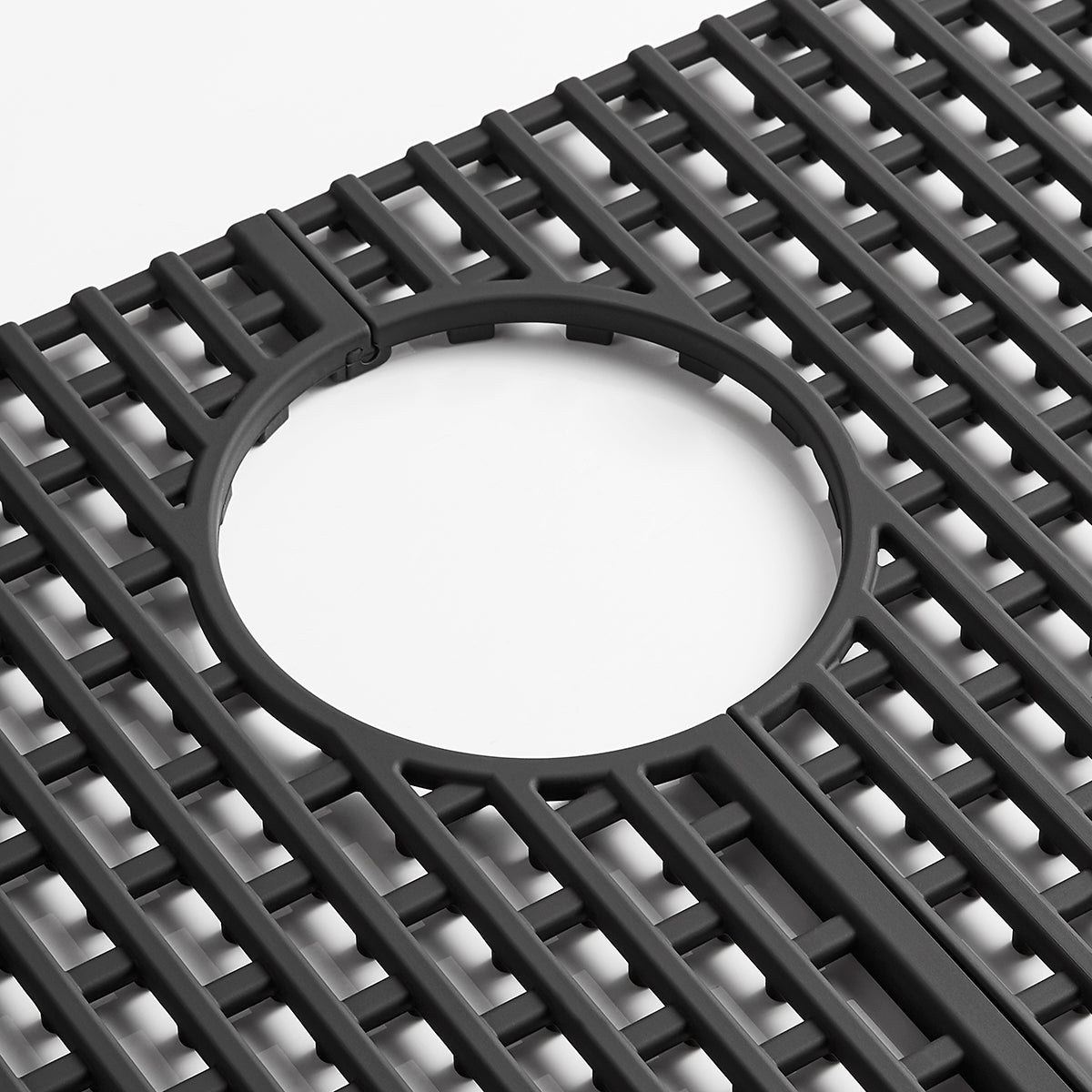 Serene Valley Silicone Kitchen Sink Protector SVSBG2815 - MB, Heat Resistant Sink Mat in Matte Black, Rear Drain 28 - 1/4" L x 15 - 1/4" W x 0.5" H - Serene Valley