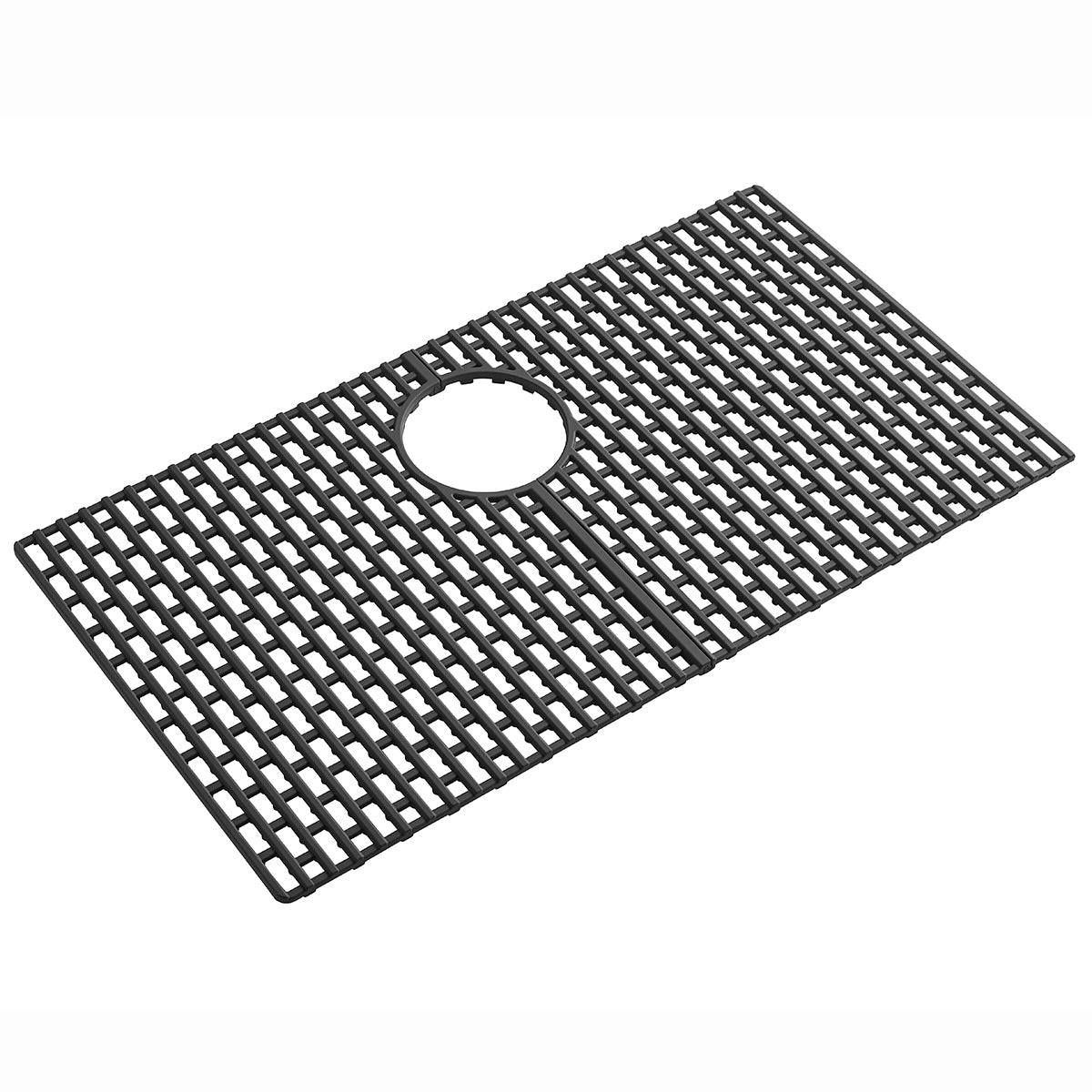 Serene Valley Silicone Kitchen Sink Protector SVSBG2815 - MB, Heat Resistant Sink Mat in Matte Black, Rear Drain 28 - 1/4" L x 15 - 1/4" W x 0.5" H - Serene Valley