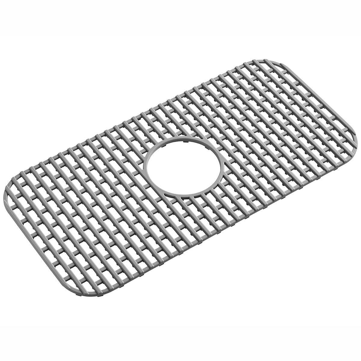 Serene Valley Silicone Sink Protector and Kitchen Sink Bottom Grid SVS2311GR, Heat Resistant Sink Mat in Matte Gray, Center Drain 22 - 7/8" L x 11 - 1/4" W x 0.5" H (Gray) - Serene Valley