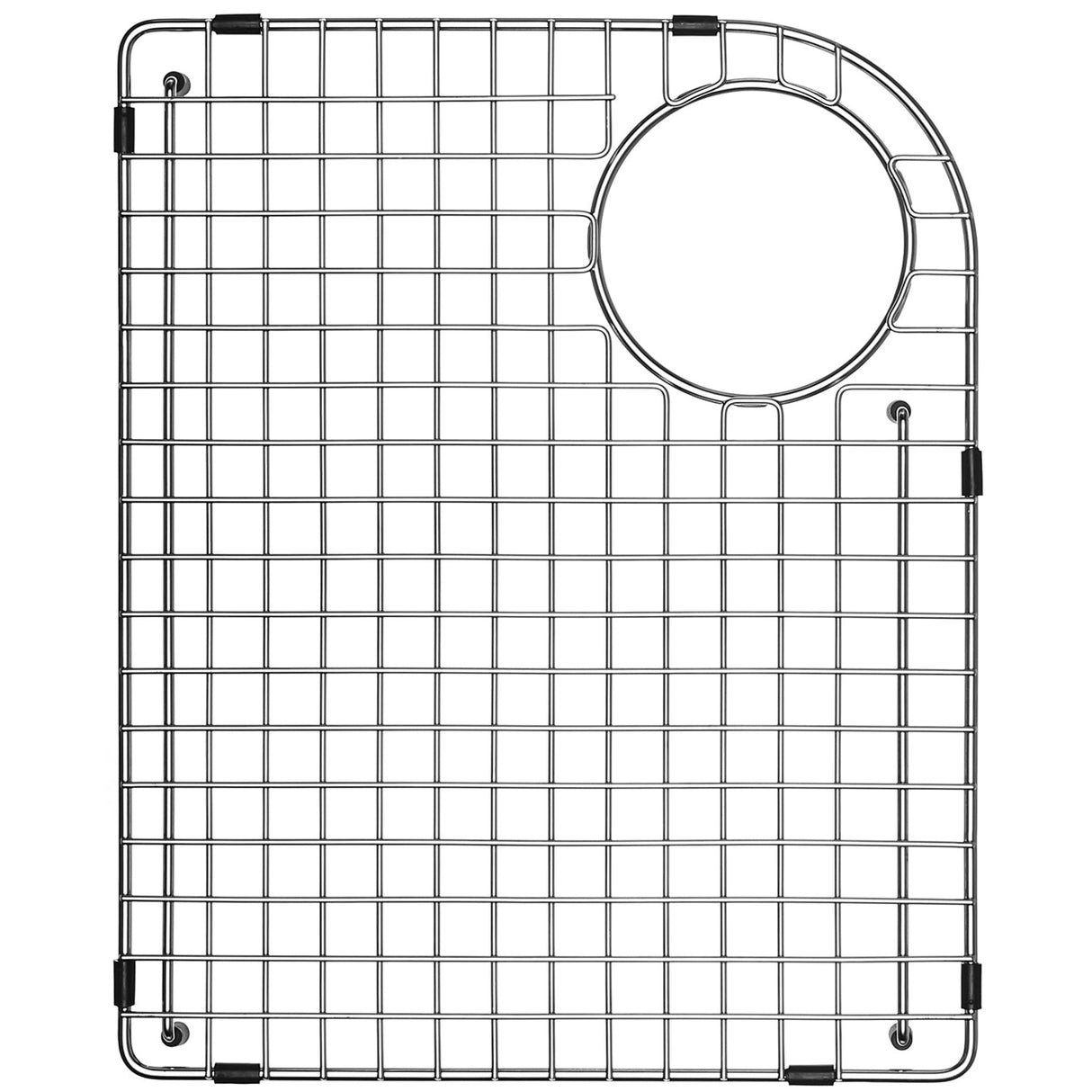 Serene Valley Sink Bottom Grid 14 - 1/4" x 17 - 5/8", Rear Corner Drain with Radius 3 - 3/4", Sink Grid Stainless Steel NDG1417LR. - Serene Valley