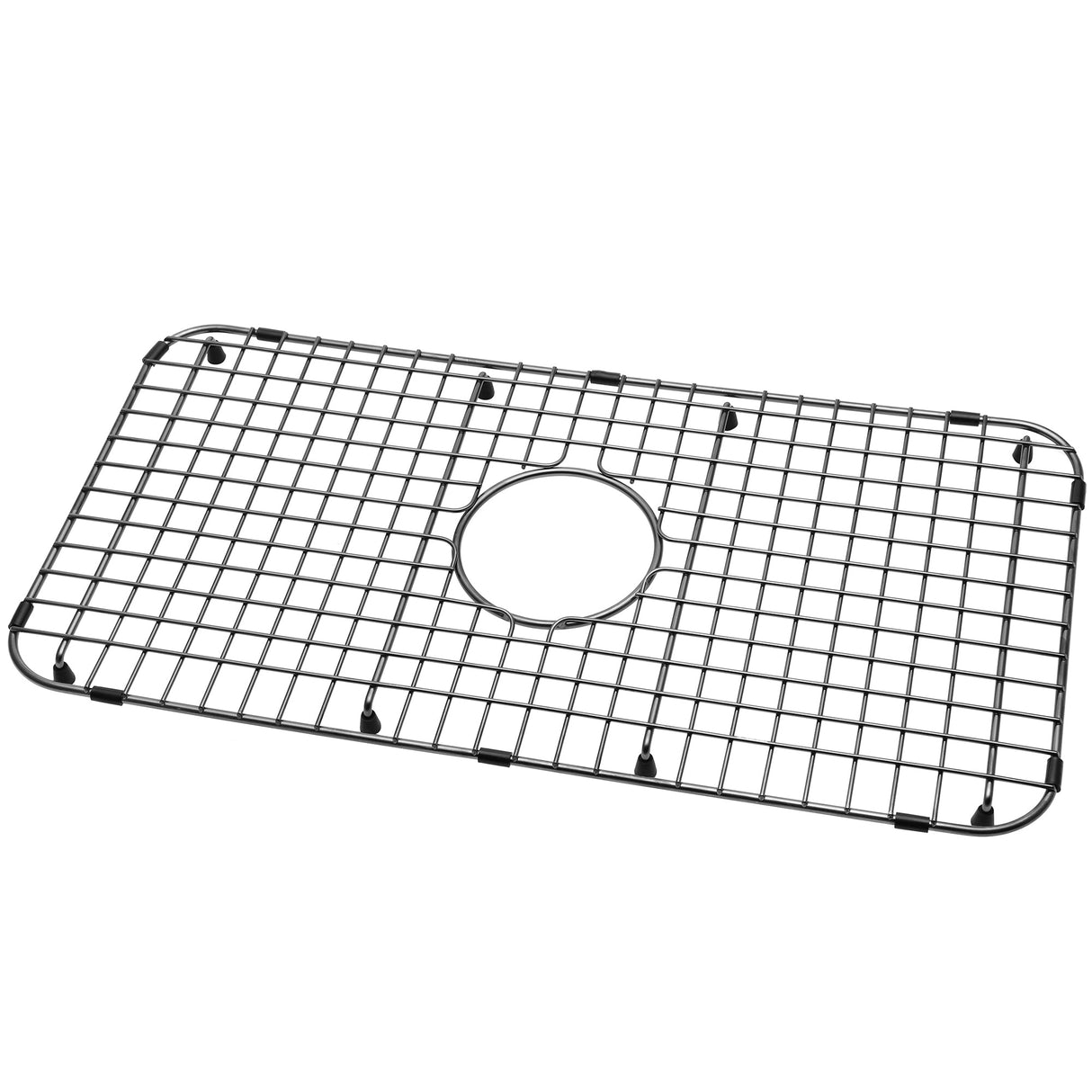 Serene Valley Sink Bottom Grid 25 - 1/8" x 12 - 7/8", Matte Black Color, Centered Drain with Corner Radius 1 - 1/2", Sink Grid Stainless Steel NDG2513C - MB - Serene Valley