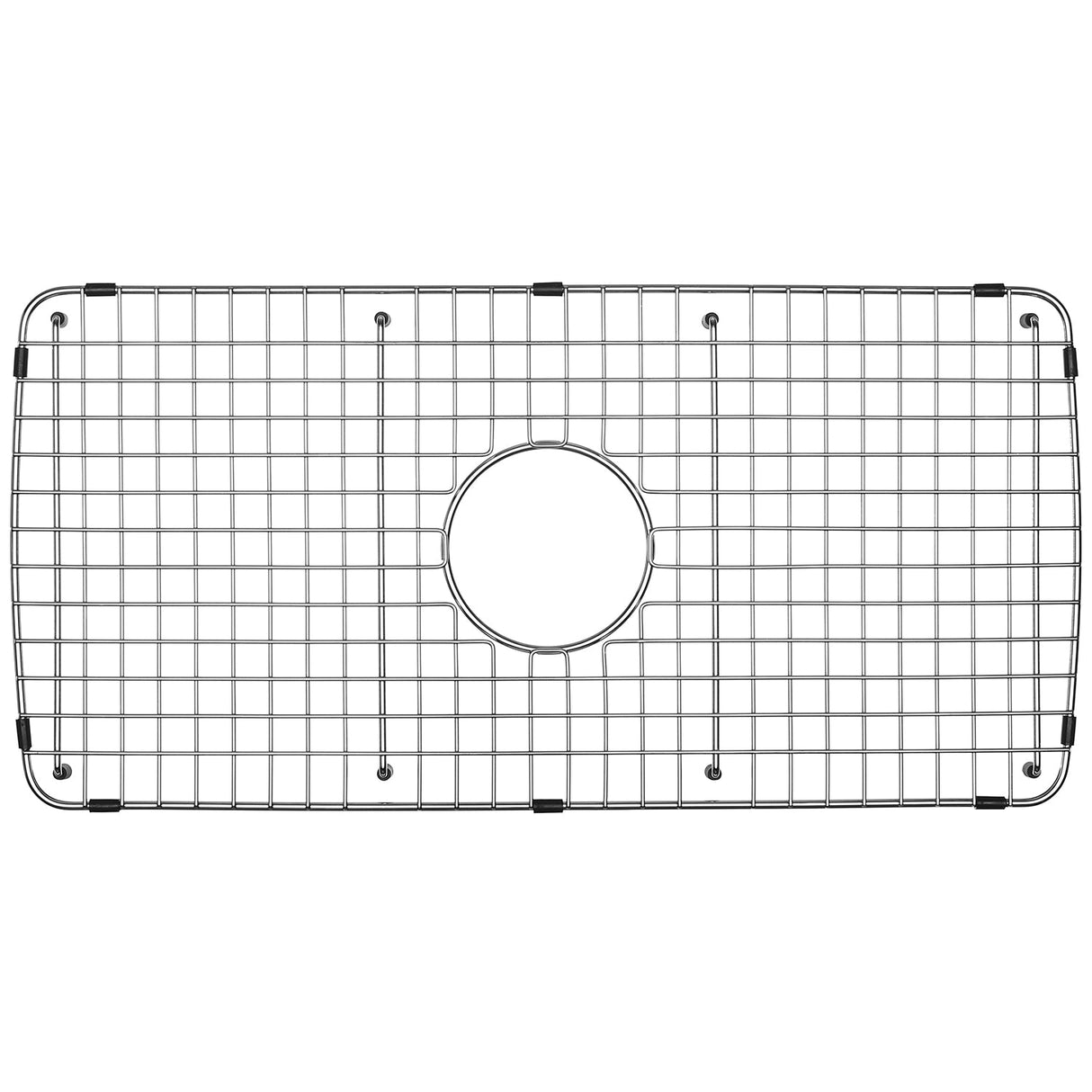 Serene Valley Sink Bottom Grid 27 - 1/2" x 13 - 1/2", Centered Drain with Corner Radius 1 - 1/2", Sink Grids Stainless Steel NDG2713C - Serene Valley