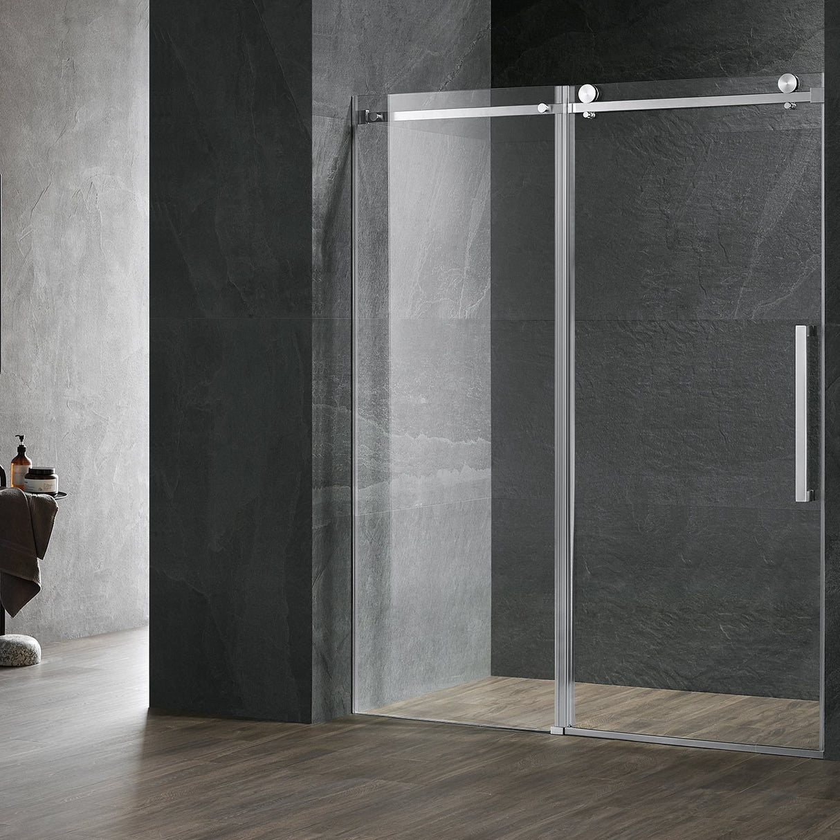 Serene Valley Square Rail Frameless Sliding Shower Door SVSD5003 - 7274BN, Easy - Clean Coating 3/8" Tempered Glass - 304 Stainless Steel Hardware in Brushed Nickel 68" - 72"W x 74"H - Serene Valley
