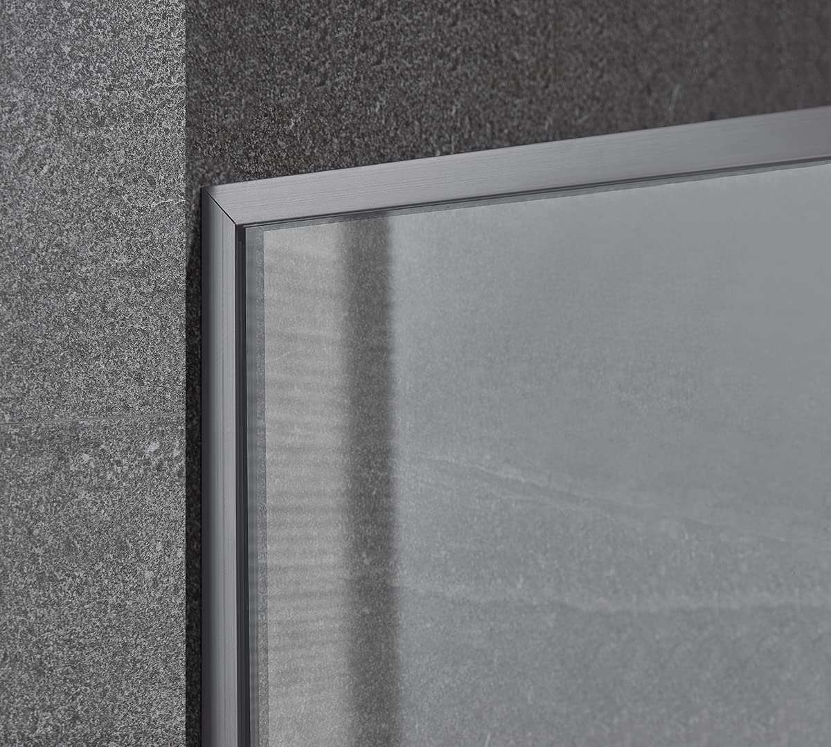 Serene Valley Stand - Alone Shower Screen SVSD5005 - 3474GM, 3/8" Tempered Glass with Easy - Clean Coating, Premium 304 Stainless Steel Construction with Reversible Installation, Gunmetal Finish - Serene Valley