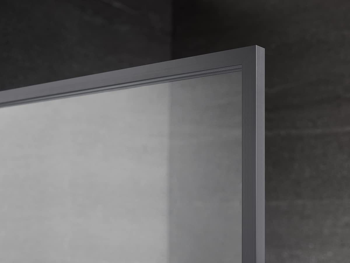 Serene Valley Stand - Alone Shower Screen SVSD5005 - 3474GM, 3/8" Tempered Glass with Easy - Clean Coating, Premium 304 Stainless Steel Construction with Reversible Installation, Gunmetal Finish - Serene Valley