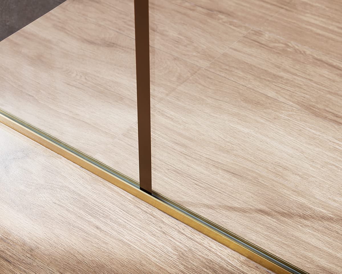 Serene Valley Stand - Alone Shower Screen SVSD5006 - 3474BG, 3/8" Tempered Glass with Easy - Clean Coating, Premium 304 Stainless Steel Construction with Reversible Installation, Brushed Gold Finish - Serene Valley