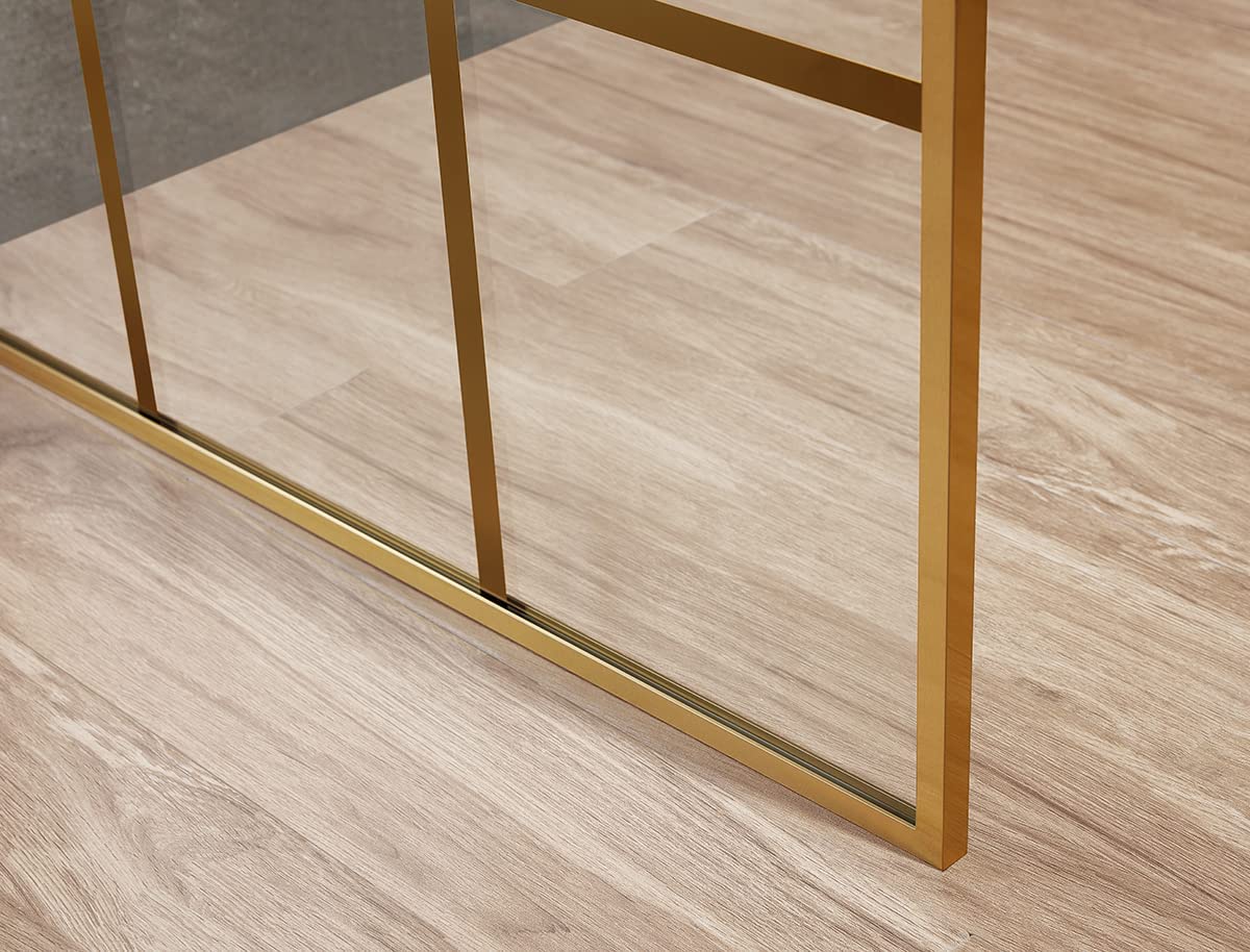 Serene Valley Stand - Alone Shower Screen SVSD5007 - 3474BG, 3/8" Tempered Glass with Easy - Clean Coating, Premium 304 Stainless Steel Construction with Reversible Installation, Brushed Gold Finish - Serene Valley