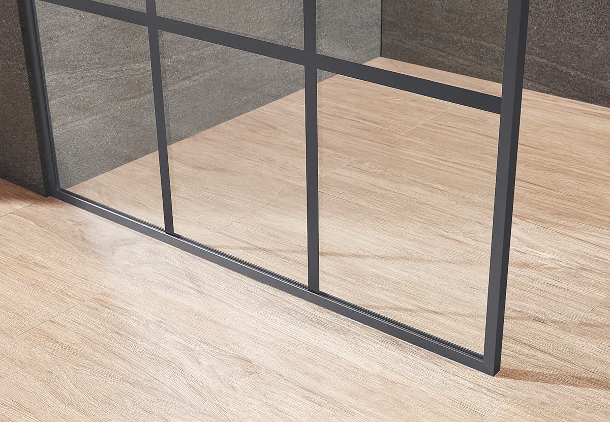 Serene Valley Stand - Alone Shower Screen SVSD5007 - 3474GM, 3/8" Tempered Glass with Easy - Clean Coating, Premium 304 Stainless Steel Construction with Reversible Installation, Gunmetal Finish - Serene Valley