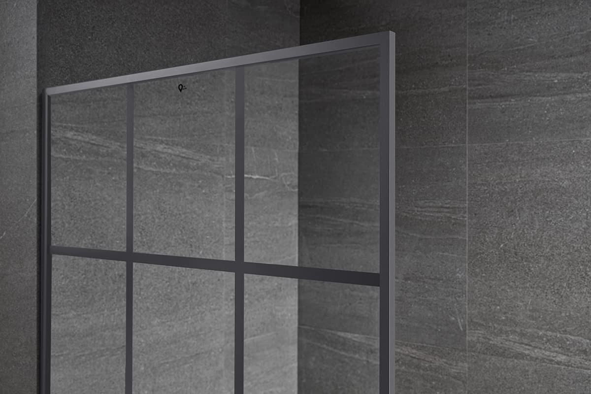 Serene Valley Stand - Alone Shower Screen SVSD5007 - 3474GM, 3/8" Tempered Glass with Easy - Clean Coating, Premium 304 Stainless Steel Construction with Reversible Installation, Gunmetal Finish - Serene Valley