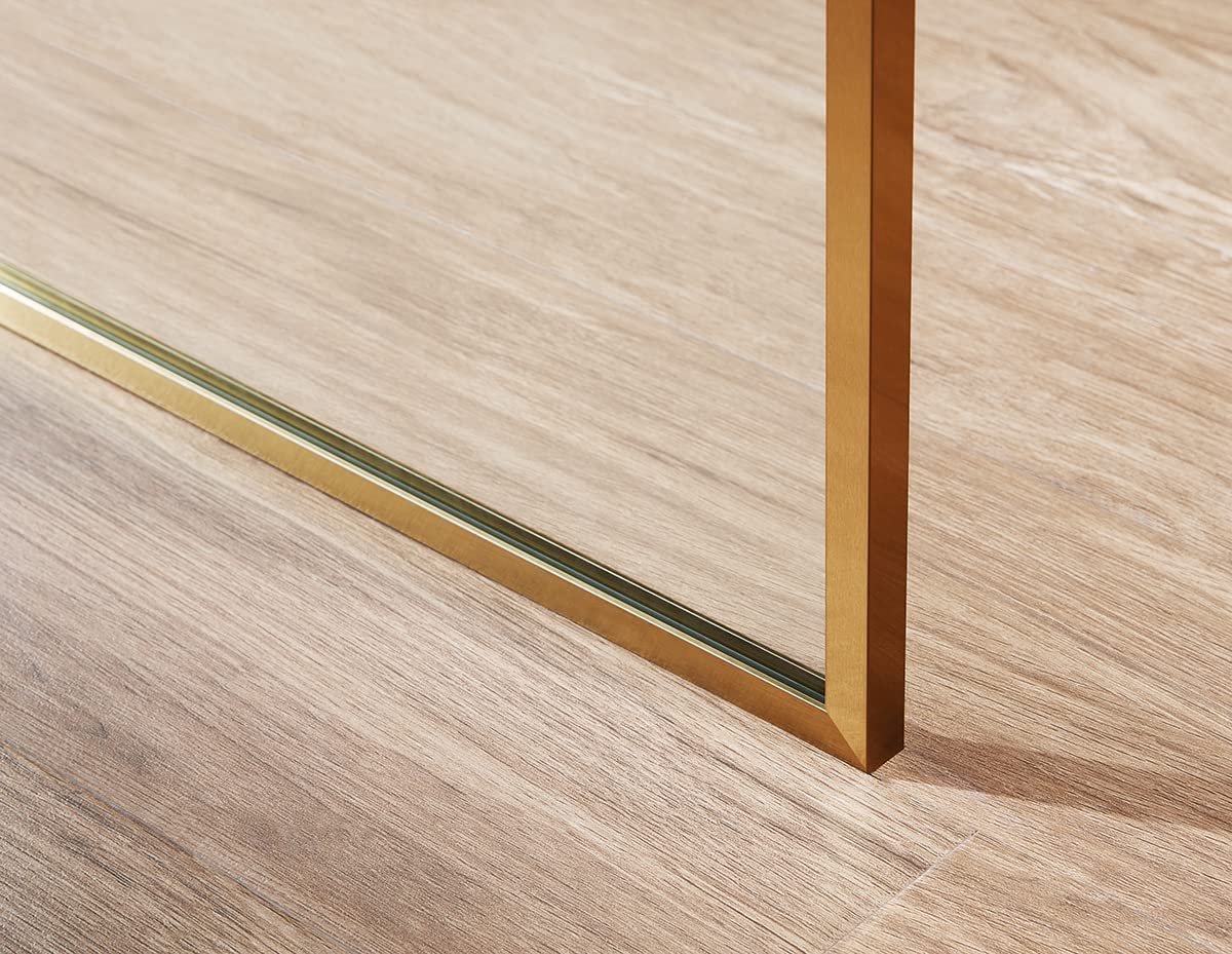 Serene Valley Stand - Alone Shower Screen SVSD5008 - 3474BG, 3/8" Tempered Glass with Easy - Clean Coating, Premium 304 Stainless Steel Construction with Reversible Installation, Brushed Gold Finish - Serene Valley