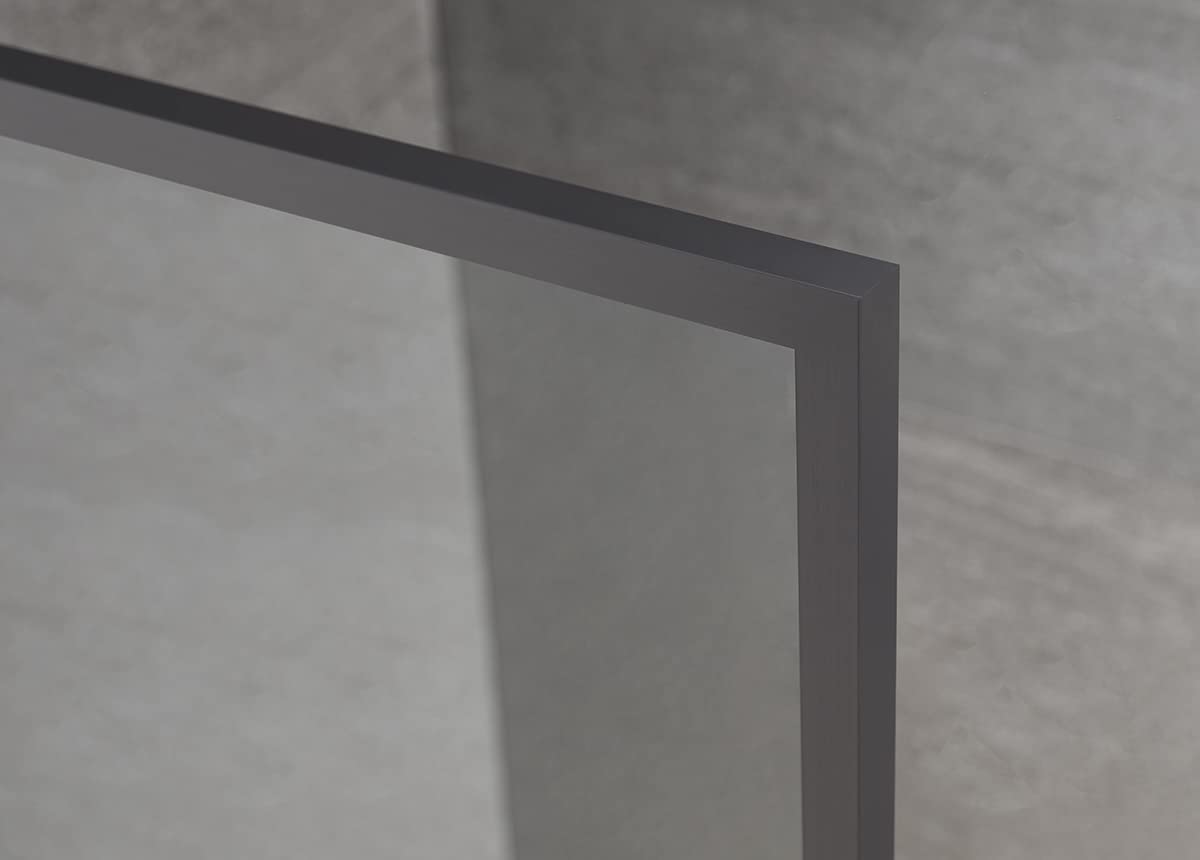 Serene Valley Stand - Alone Shower Screen SVSD5008 - 3474GM, 3/8" Tempered Glass with Easy - Clean Coating, Premium 304 Stainless Steel Construction with Reversible Installation, Gunmetal Finish - Serene Valley