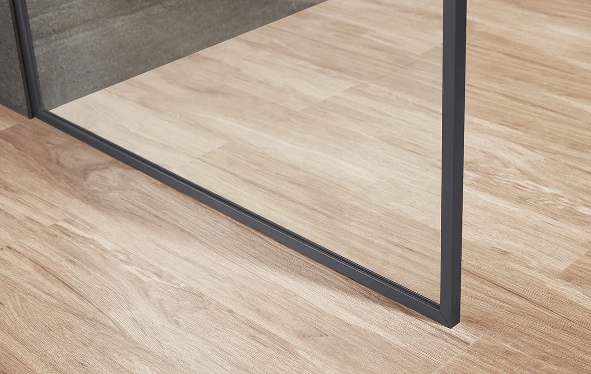 Serene Valley Stand - Alone Shower Screen SVSD5008 - 3474GM, 3/8" Tempered Glass with Easy - Clean Coating, Premium 304 Stainless Steel Construction with Reversible Installation, Gunmetal Finish - Serene Valley