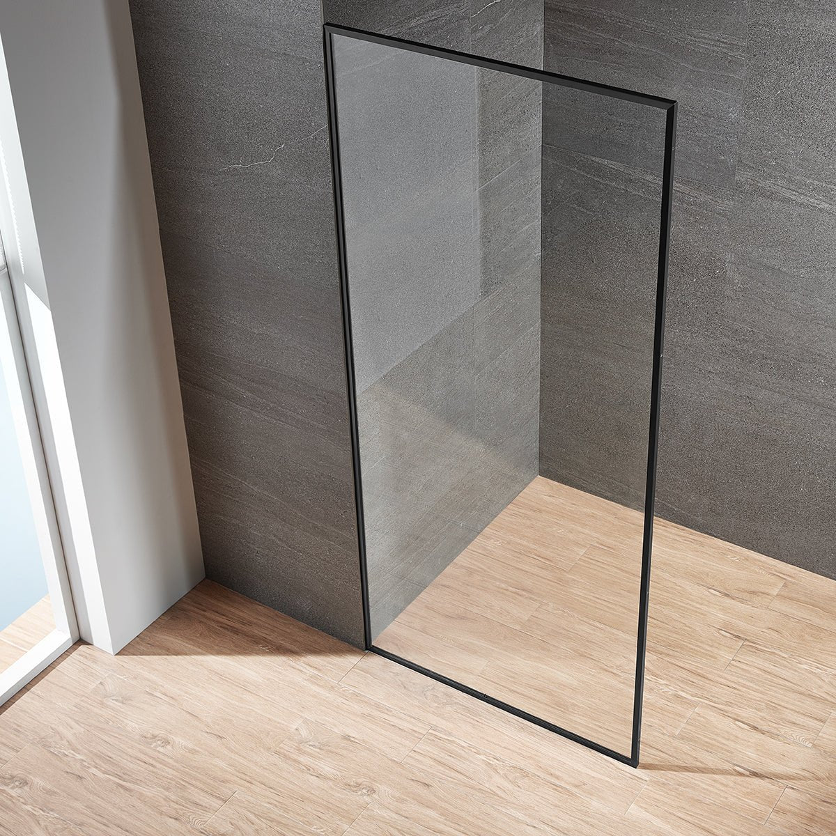 Serene Valley Stand - Alone Shower Screen SVSD5008 - 3474MB, 3/8" Tempered Glass with Easy - Clean Coating, Premium 304 Stainless Steel Construction with Reversible Installation, Matte Black Finish - Serene Valley