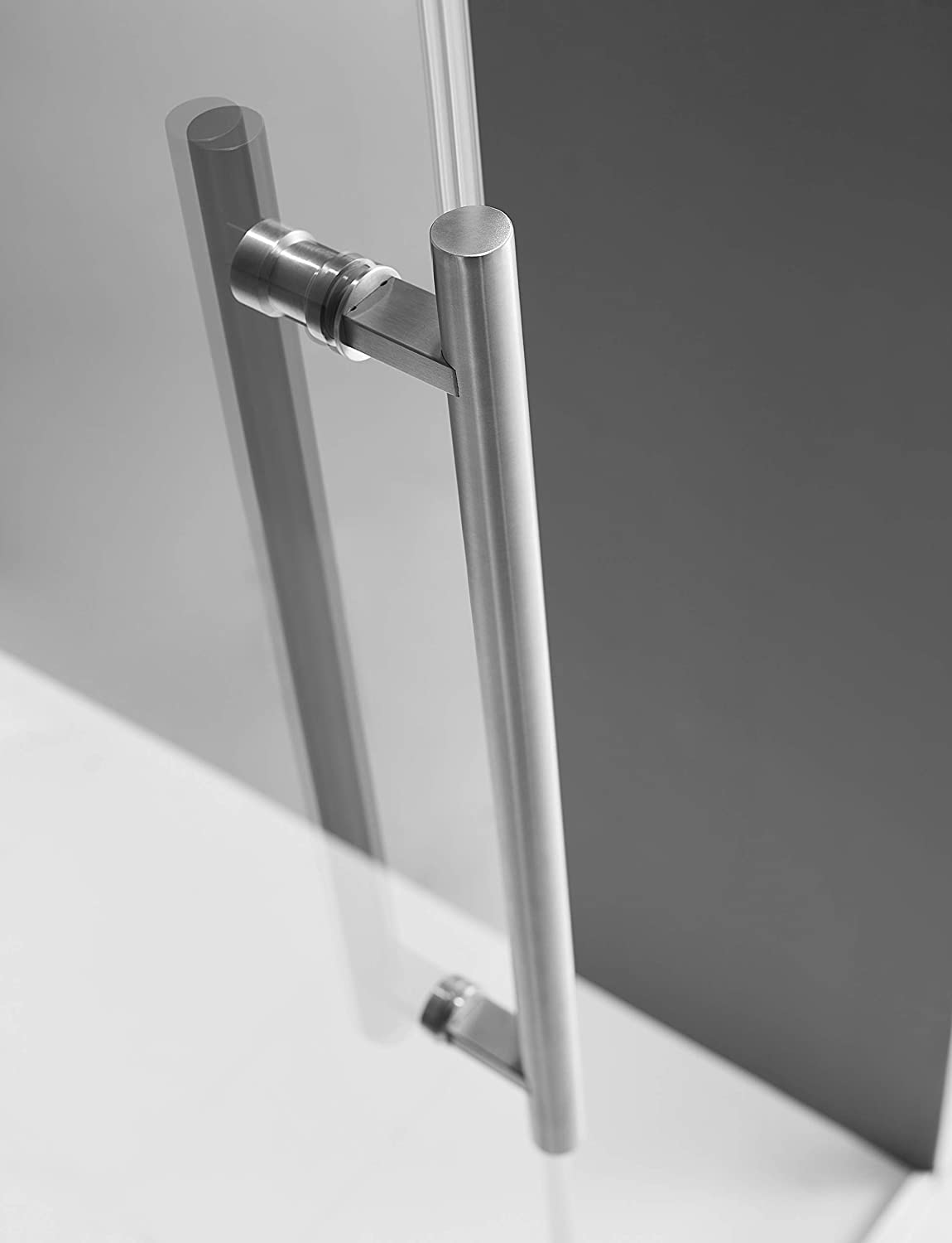 Serene Valley SVSD5001 - 4874BN Big Roller Frameless Sliding Shower Door - Superclear 3/8" Tempered Glass - 304 Stainless Steel Hardware in Brushed Nickel 44" - 48"W x 74"H - Serene Valley
