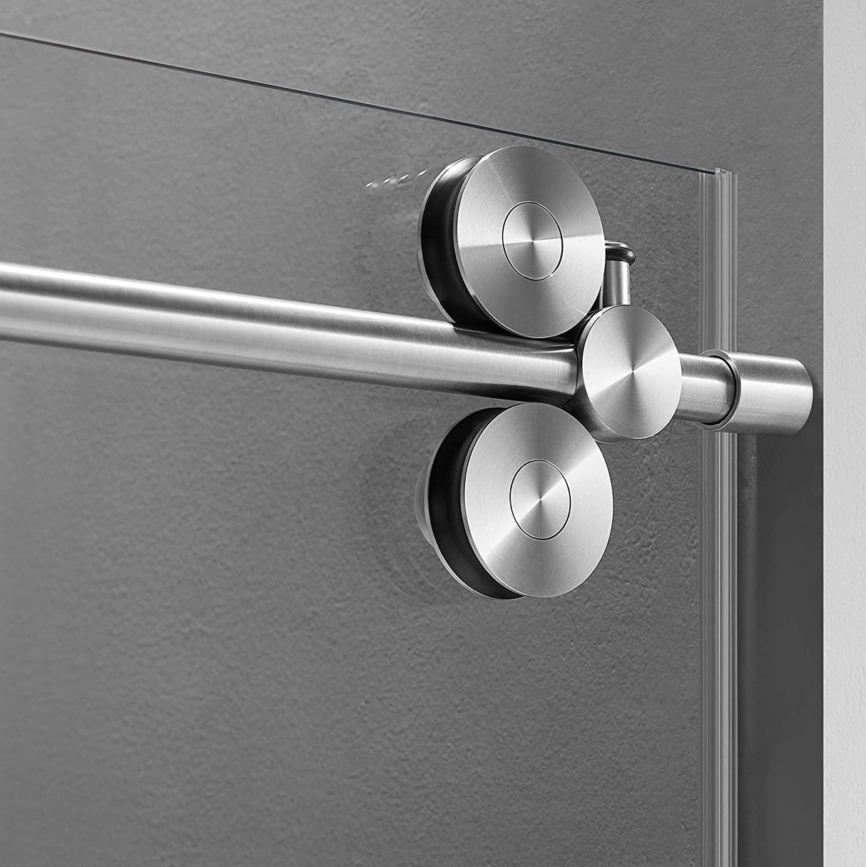 Serene Valley SVSD5001 - 4874BN Big Roller Frameless Sliding Shower Door - Superclear 3/8" Tempered Glass - 304 Stainless Steel Hardware in Brushed Nickel 44" - 48"W x 74"H - Serene Valley