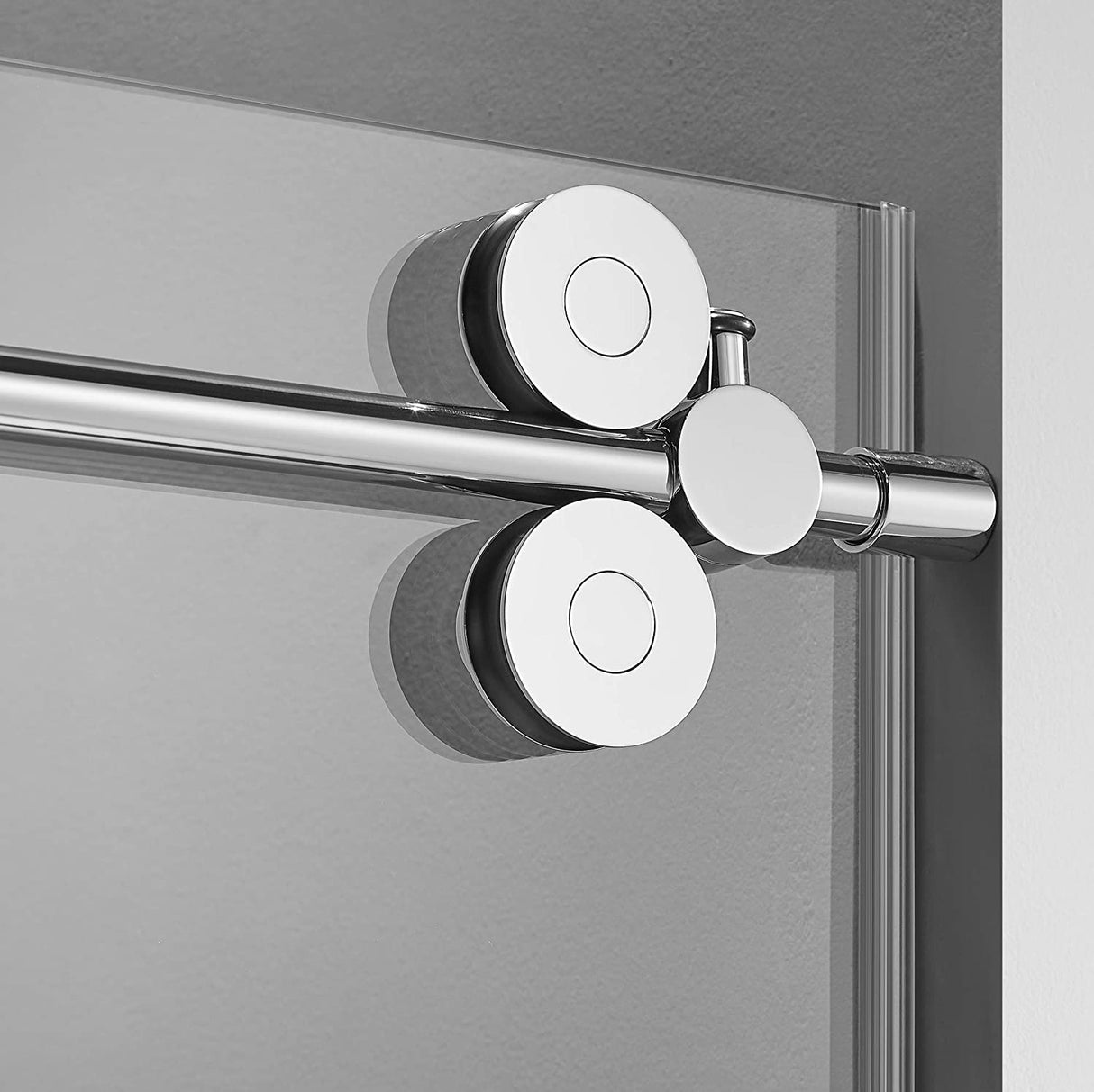 Serene Valley SVSD5001 - 4874CH Big Roller Frameless Sliding Shower Door - Superclear 3/8" Tempered Glass - 304 Stainless Steel Hardware in Chrome 44" - 48"W x 74"H - Serene Valley