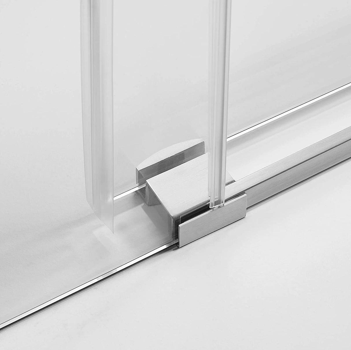 Serene Valley SVSD5001 - 5674BN Big Roller Frameless Sliding Shower Door - Superclear 3/8" Tempered Glass - 304 Stainless Steel Hardware in Brushed Nickel 52" - 56"W x 74"H - Serene Valley