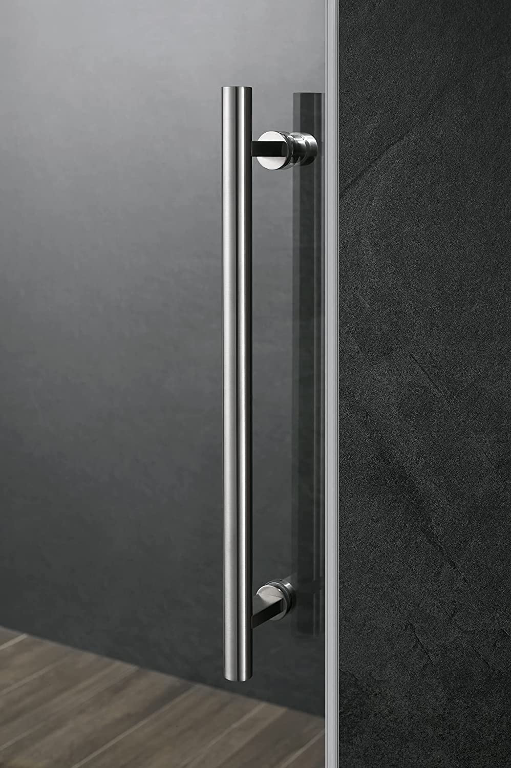 Serene Valley SVSD5001 - 6066BN Big Roller Frameless Sliding Shower Door - Superclear 3/8" Tempered Glass - 304 Stainless Steel Hardware in Brushed Nickel 56" - 60"W x 66"H - Serene Valley