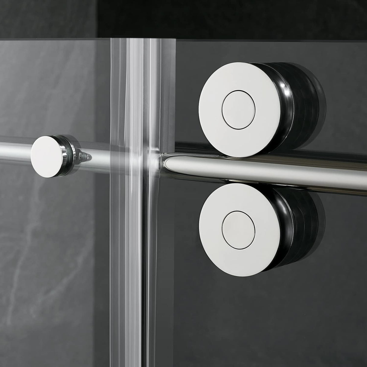 Serene Valley SVSD5001 - 6066CH Big Roller Frameless Sliding Shower Door - Superclear 3/8" Tempered Glass - 304 Stainless Steel Hardware in Chrome 56" - 60"W x 66"H - Serene Valley