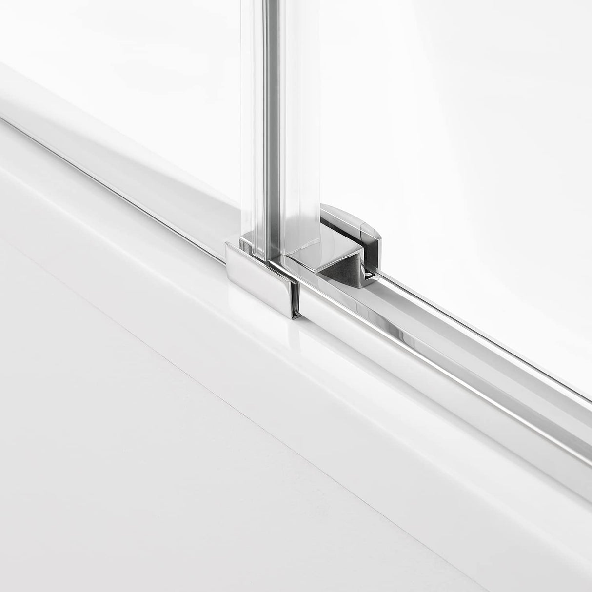 Serene Valley SVSD5001 - 6066CH Big Roller Frameless Sliding Shower Door - Superclear 3/8" Tempered Glass - 304 Stainless Steel Hardware in Chrome 56" - 60"W x 66"H - Serene Valley