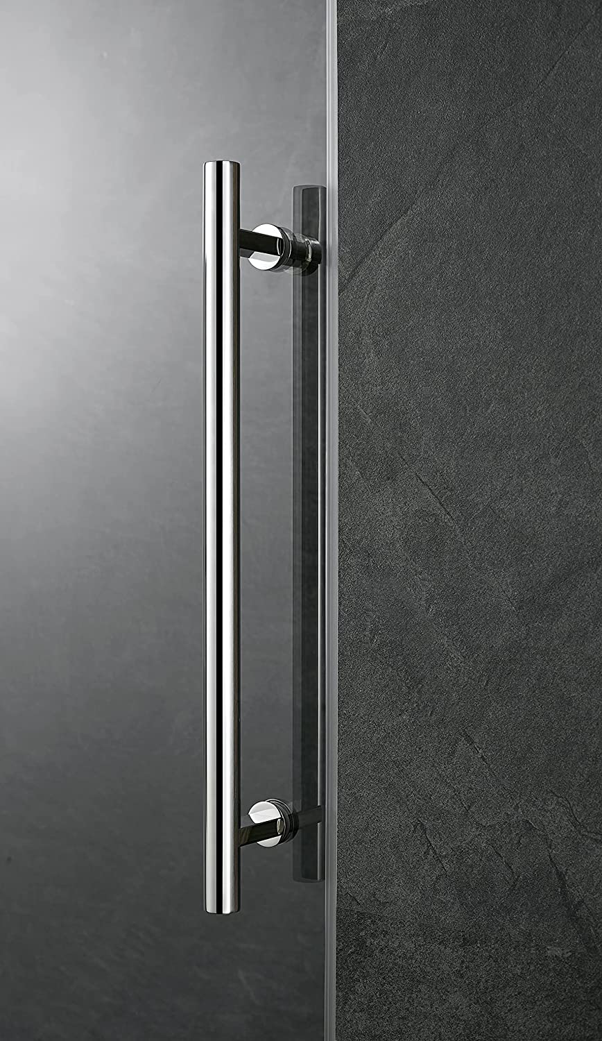 Serene Valley SVSD5001 - 6066CH Big Roller Frameless Sliding Shower Door - Superclear 3/8" Tempered Glass - 304 Stainless Steel Hardware in Chrome 56" - 60"W x 66"H - Serene Valley