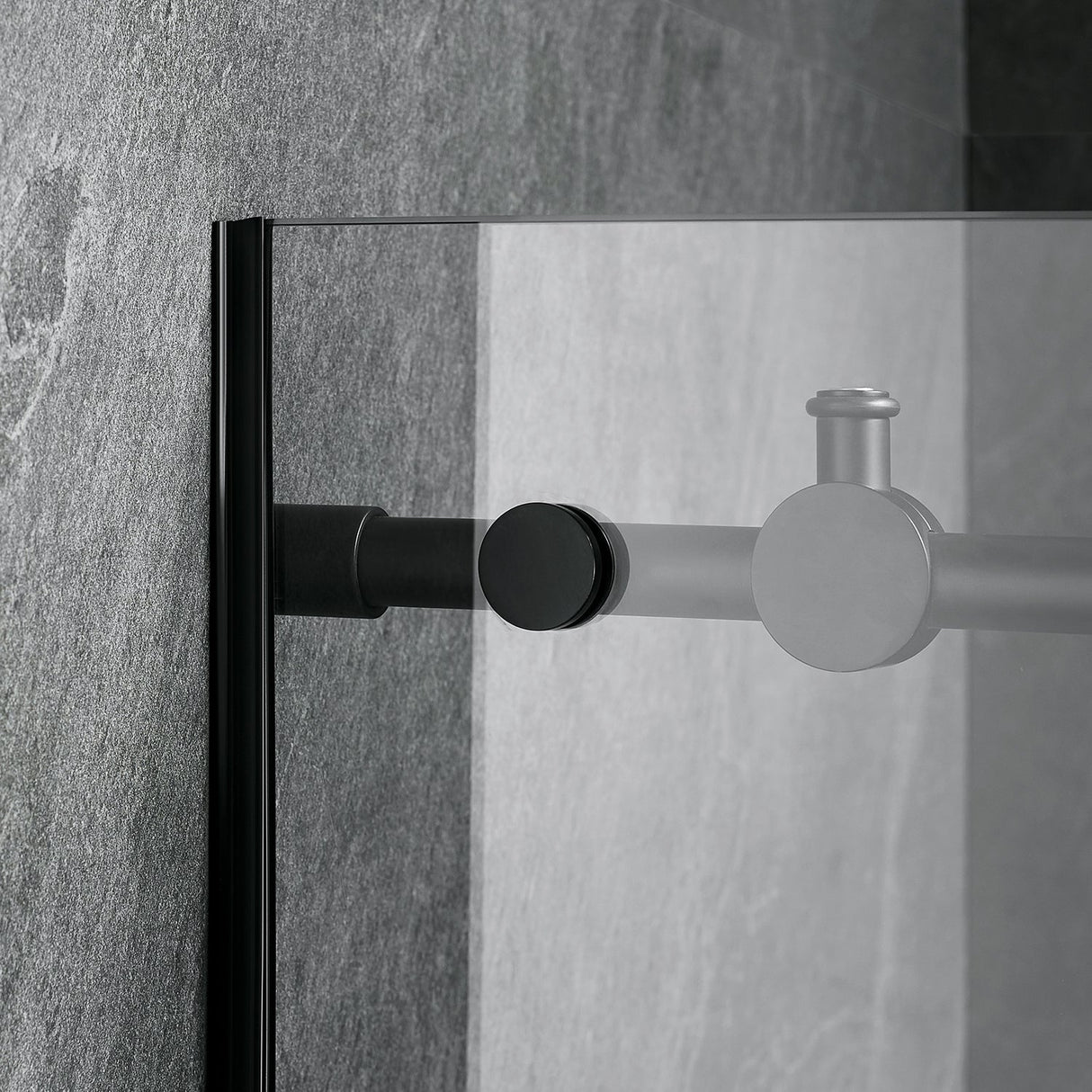 Serene Valley SVSD5001 - 6066MB Big Roller Frameless Sliding Shower Door - Superclear 3/8" Tempered Glass - 304 Stainless Steel Hardware in Matte Black 56" - 60"W x 66"H - Serene Valley