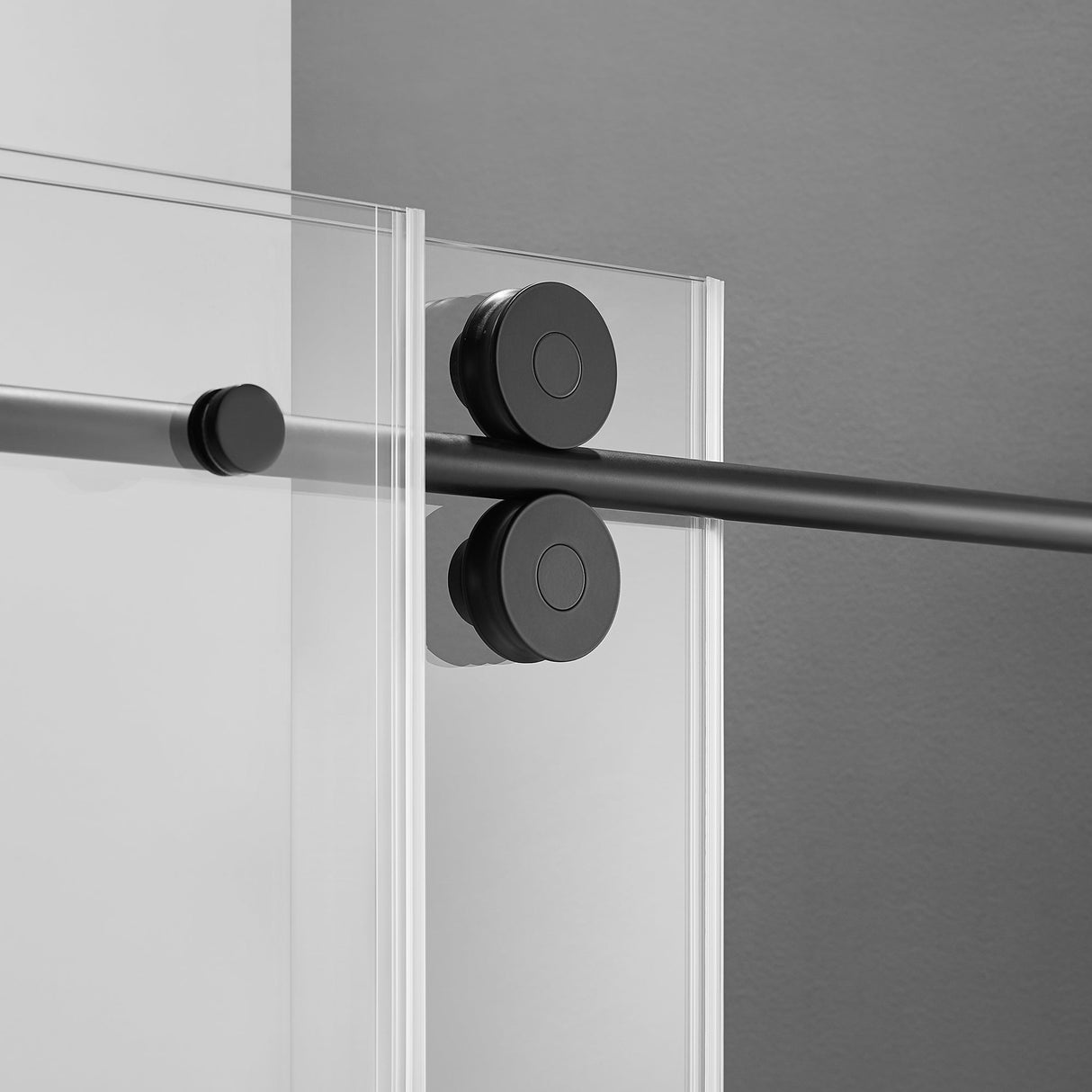 Serene Valley SVSD5001 - 6074MB Big Roller Frameless Sliding Shower Door - Superclear 3/8" Tempered Glass - 304 Stainless Steel Hardware in Matte Black 56" - 60"W x 74"H - Serene Valley