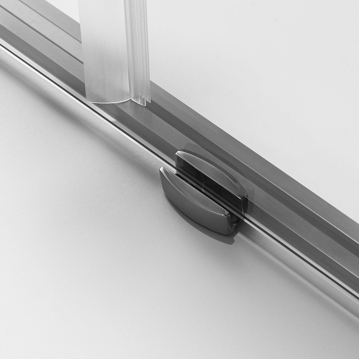 Serene Valley SVSD5002 - 4876MB Big Roller Frameless Sliding Shower Door - Superclear 3/8" Tempered Glass - 304 Stainless Steel Hardware in Matte Black 44" - 48"W x 76"H - Serene Valley