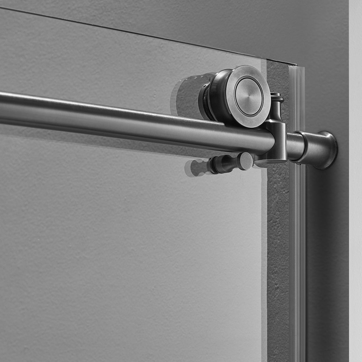 Serene Valley SVSD5002 - 4876MB Big Roller Frameless Sliding Shower Door - Superclear 3/8" Tempered Glass - 304 Stainless Steel Hardware in Matte Black 44" - 48"W x 76"H - Serene Valley
