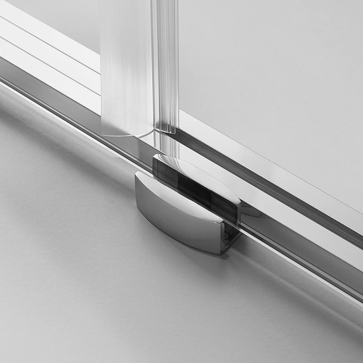 Serene Valley SVSD5002-5276CH Big Roller Frameless Sliding Shower Door - Superclear 3/8" Tempered Glass - 304 Stainless Steel Hardware in Chrome 48"- 52"W x 76"H