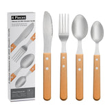 4PCS FLATWARE SET WITH WOODEN HANDLE - Serene Valley