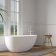 55" Solid Stone Resin Flatbottom Non - Whirlpool Bathtub in Matte White SVFBT8848 - 5528 - Serene Valley