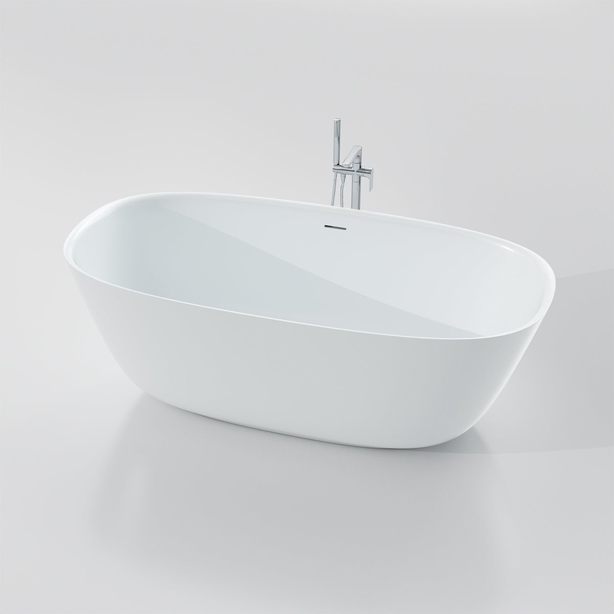 59.06" L x 29.53" W x 22.05" H Solid Stone Resin Flatbottom Non - Whirlpool Bathtub in Matte White SVFBT8823 - 5930 - Serene Valley