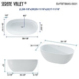 59.06" L x 30.71" W x 22.05" H Solid Stone Resin Flatbottom Non - Whirlpool Bathtub in Matte White SVFBT8845 - 5931 - Serene Valley