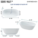 62.99" L x 31.5" W x 22.05" H Solid Stone Resin Flatbottom Non - Whirlpool Bathtub in Matte White SVFBT8823 - 6331 - Serene Valley