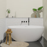 66.93" L x 30.71" W x 22.05" H Solid Stone Resin Flatbottom Non - Whirlpool Bathtub in Matte White SVFBT8845 - 6731 - Serene Valley