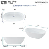 66.93" L x 30.71" W x 22.05" H Solid Stone Resin Flatbottom Non - Whirlpool Bathtub in Matte White SVFBT8845 - 6731 - Serene Valley