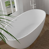 67" Solid Stone Resin Flatbottom Non - Whirlpool Bathtub in Matte White SVFBT8848 - 6732 - Serene Valley