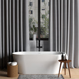 62.99" L x 29.53" W x 22.05" H Solid Stone Resin Flatbottom Soaking Bathtub in Matte White SVFBT8816-6330