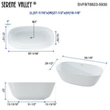 59.06" L x 29.53" W x 22.05" H Solid Stone Resin Flatbottom Non-Whirlpool Bathtub in Matte White SVFBT8823-5930