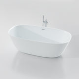 59.06" L x 29.53" W x 22.05" H Solid Stone Resin Flatbottom Non-Whirlpool Bathtub in Matte White SVFBT8823-5930