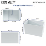 47.24" L x 27.56" W x 29.92" H Solid Stone Resin Flatbottom Non-Whirlpool Bathtub in Matte White SVFBT8842-4728