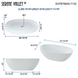 70.87" L x 32.28" W x 22.05" H Solid Stone Resin Flatbottom Non-Whirlpool Bathtub in Matte White SVFBT8845-7132