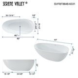 63" Solid Stone Resin Flatbottom Non-Whirlpool Bathtub in Matte White SVFBT8848-6331