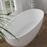 63" Solid Stone Resin Flatbottom Non-Whirlpool Bathtub in Matte White SVFBT8848-6331